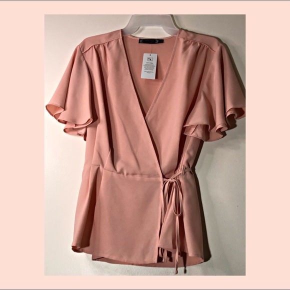 Short Sleeve Wrap Top Blouse - Picture 4 of 6